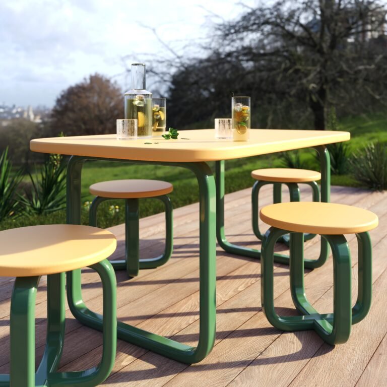 denge stool and table in the tuscany terrace